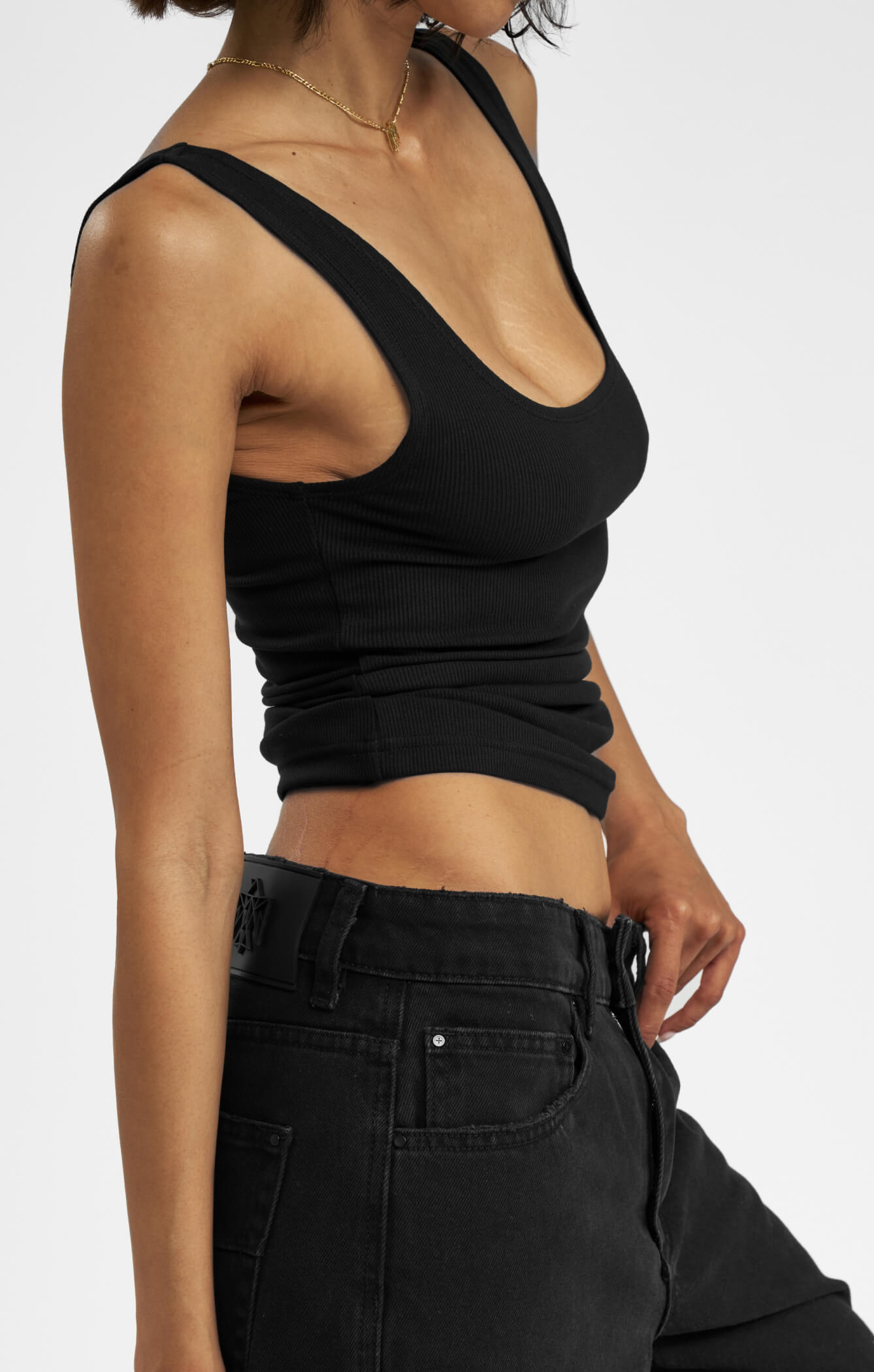 THE LOW RISE BAGGY JEAN - WASHED BLACK