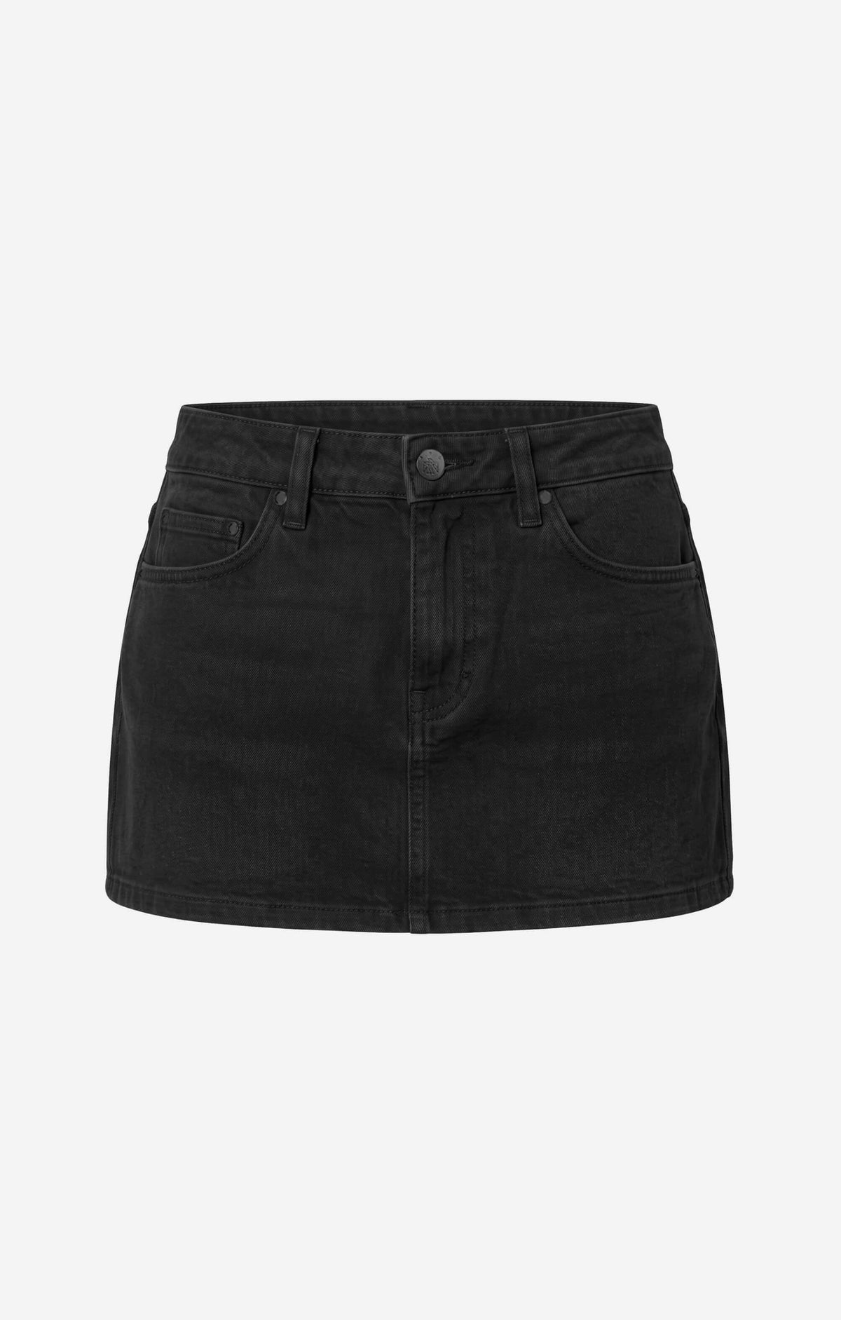 THE DENIM LOW RISE MINI SKIRT - WASHED BLACK