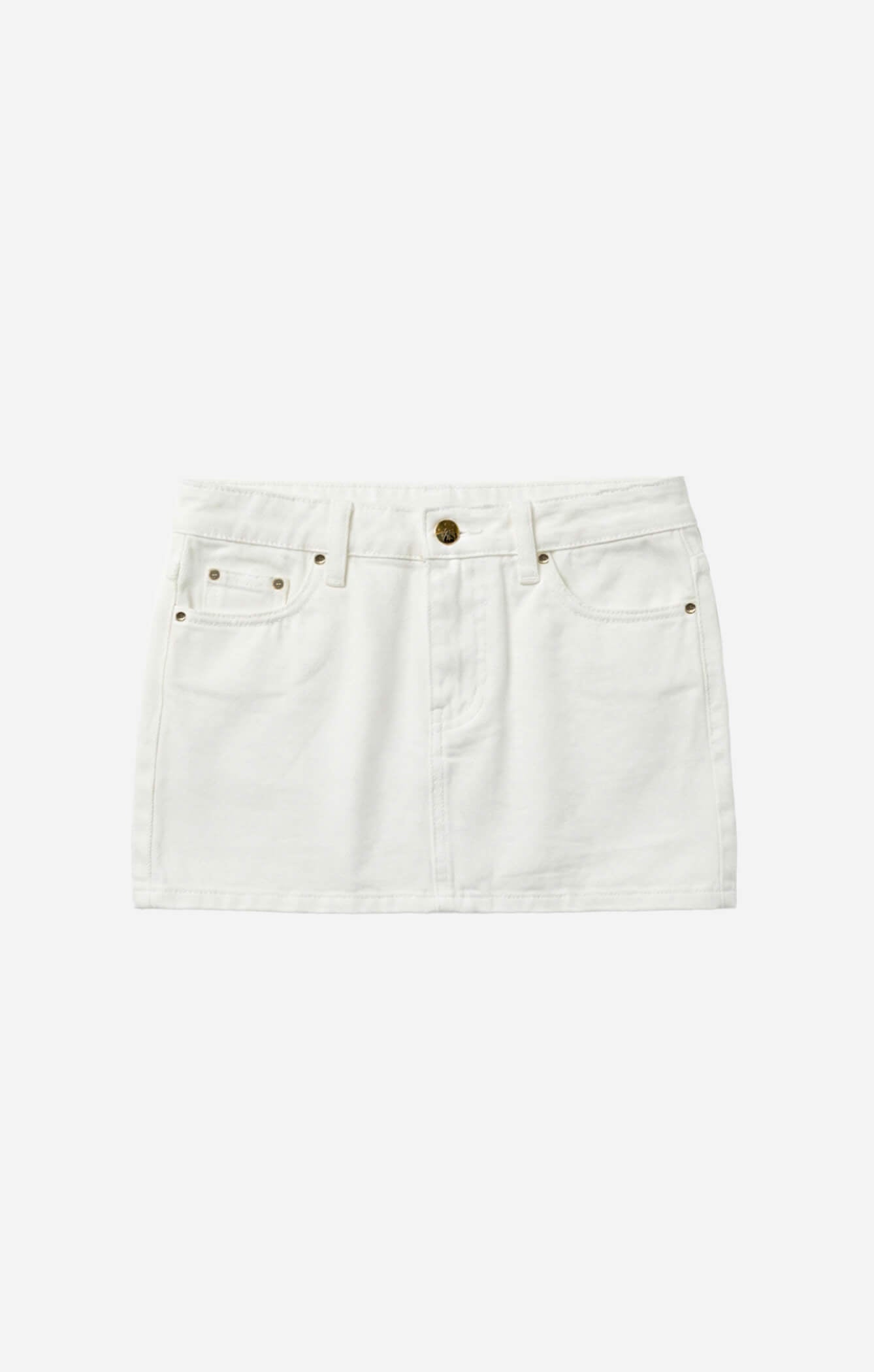 THE DENIM LOW RISE MINI SKIRT - CHALK