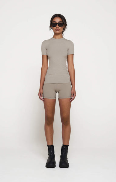 THE LUXE RIB BABY TEE - SLATE – All Things Golden