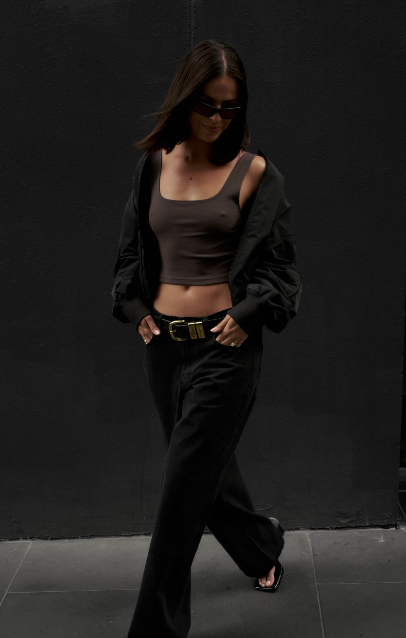 THE LUXE RIB CROP - ESPRESSO