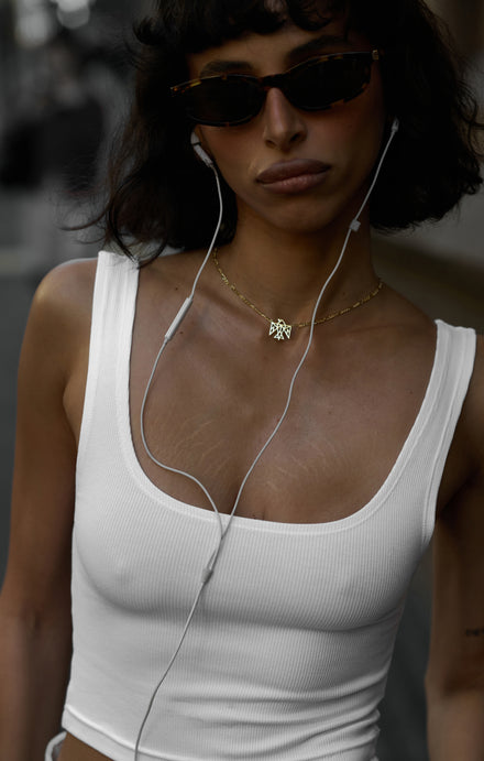 THE LUXE RIB CROP - WHITE