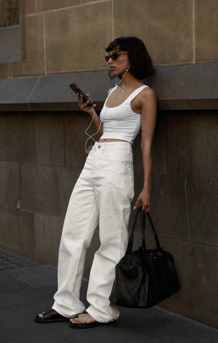 THE LUXE RIB CROP - WHITE