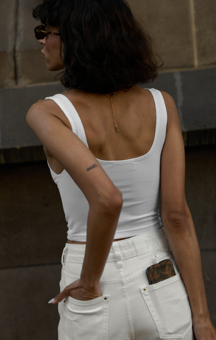 THE LUXE RIB CROP - WHITE