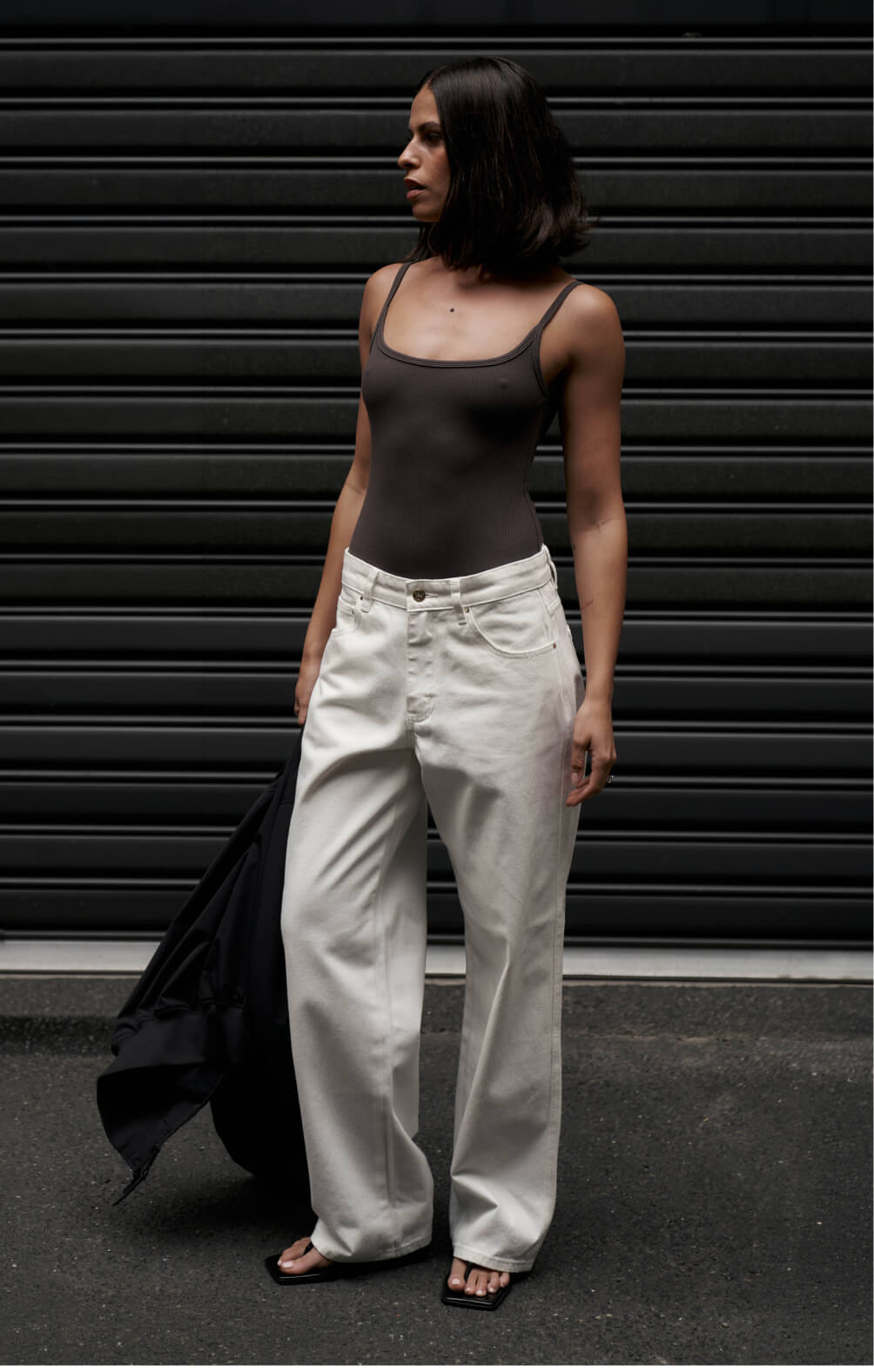 THE LUXE RIB LOW BACK BODYSUIT - ESPRESSO