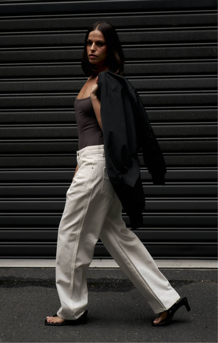 THE LUXE RIB LOW BACK BODYSUIT - ESPRESSO