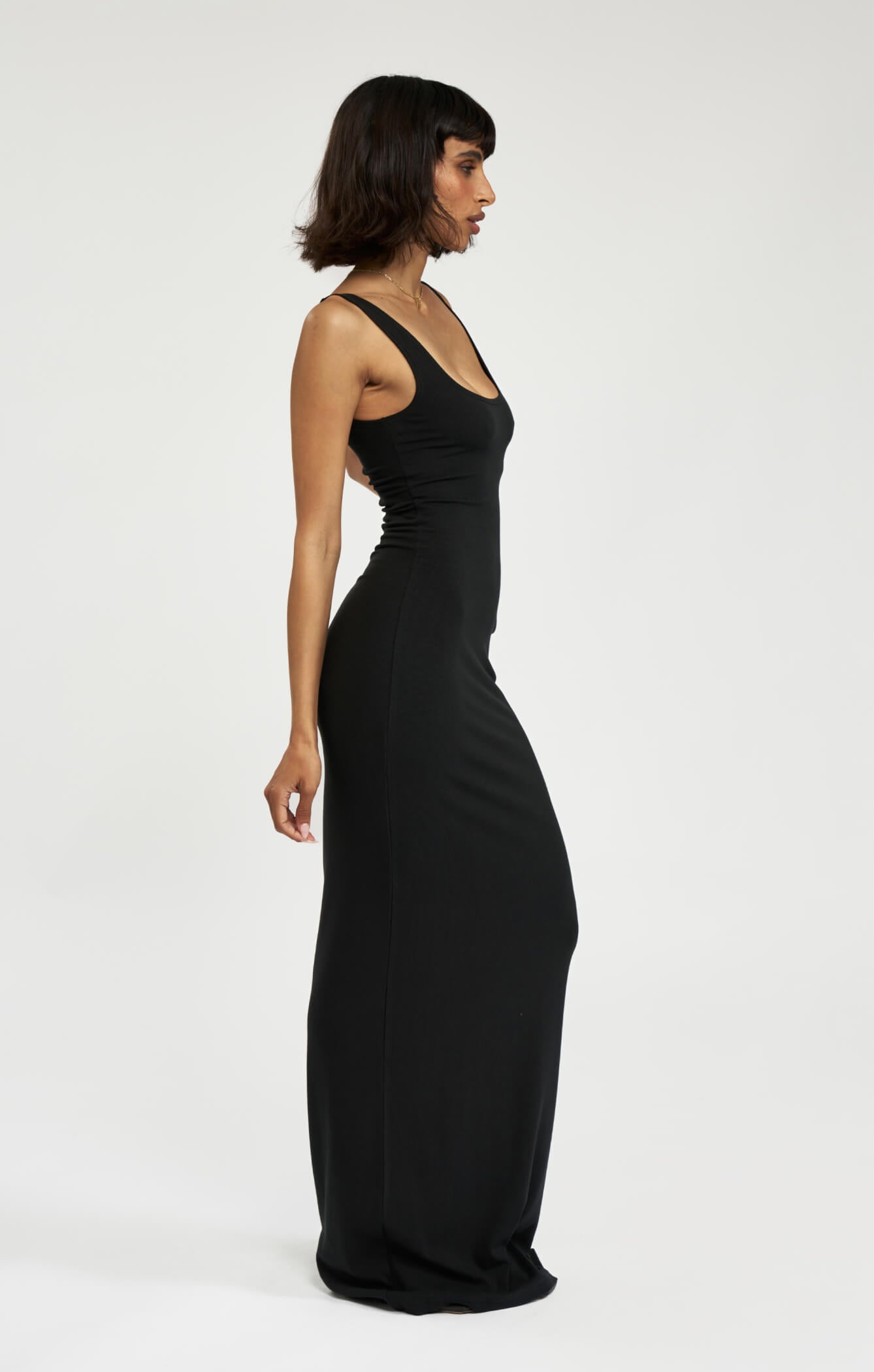 The Luxe Rib Maxi Dress - Black - S