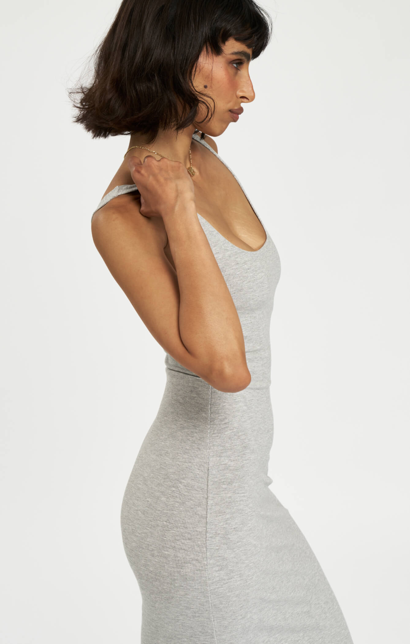 All Things Golden - The Luxe Rib Maxi Dress - Mid Grey - Xs All Things Golden - The Luxe Rib Maxi Dress - Mid Grey - Xs