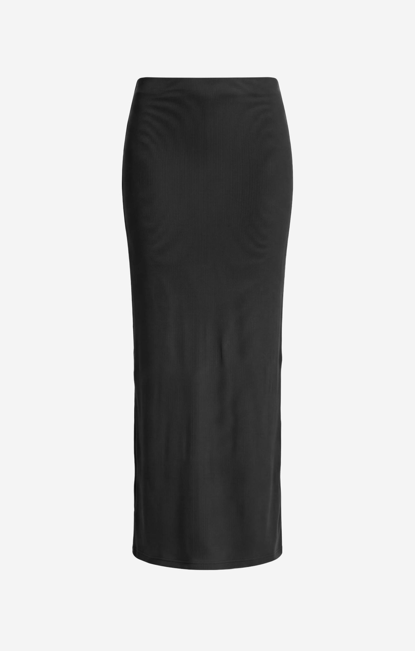 THE LUXE RIB MAXI SKIRT - BLACK