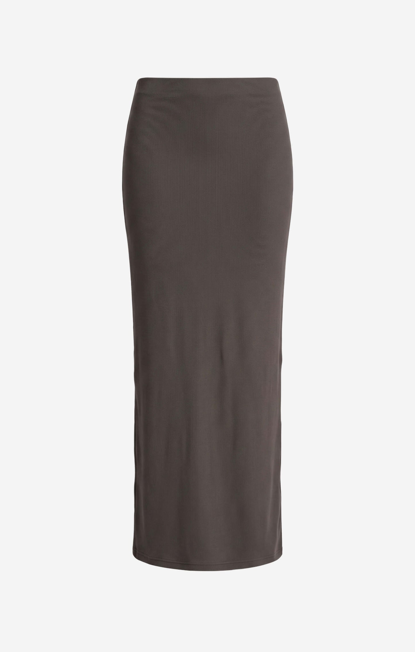 THE LUXE RIB MAXI SKIRT - ESPRESSO