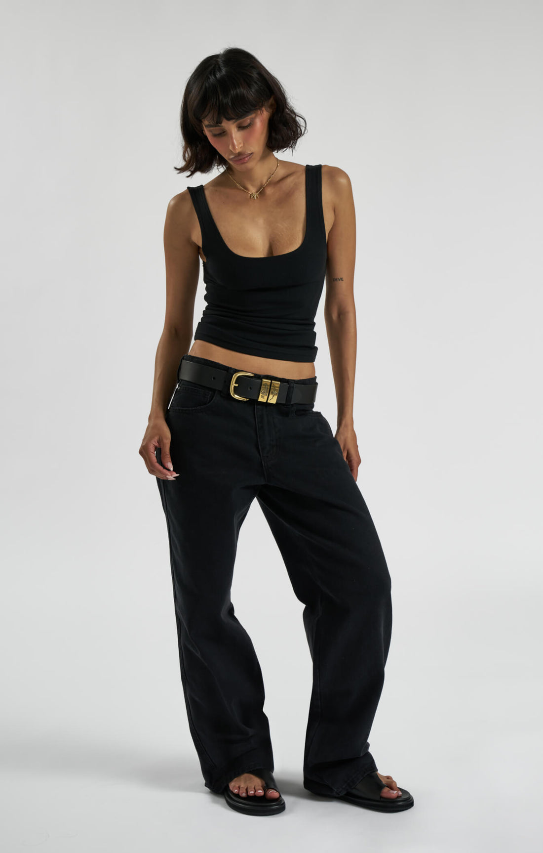 THE LUXE RIB TANK - BLACK