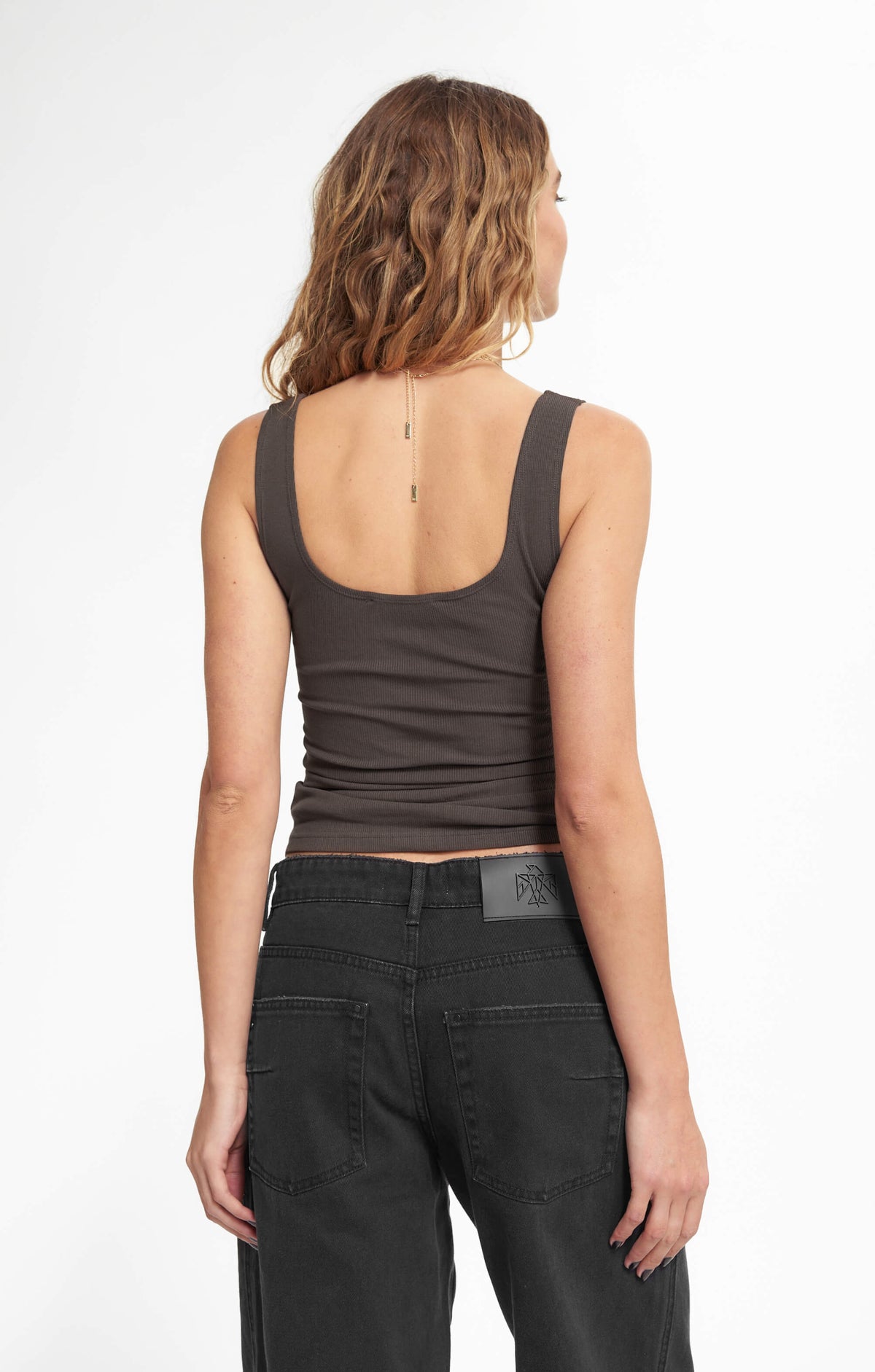 THE LUXE RIB TANK - ESPRESSO