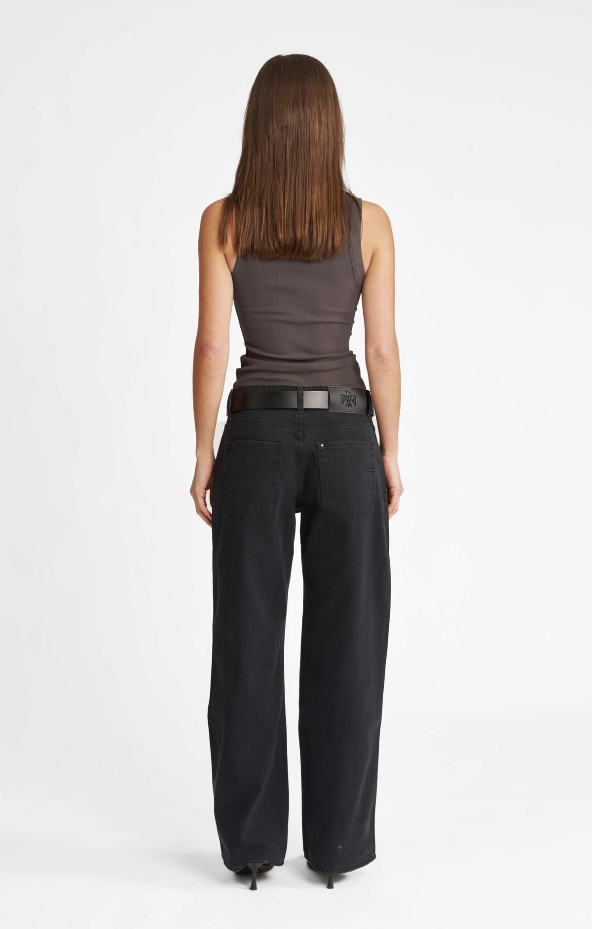 THE LUXE RIB DEEP V-NECK TANK - ESPRESSO