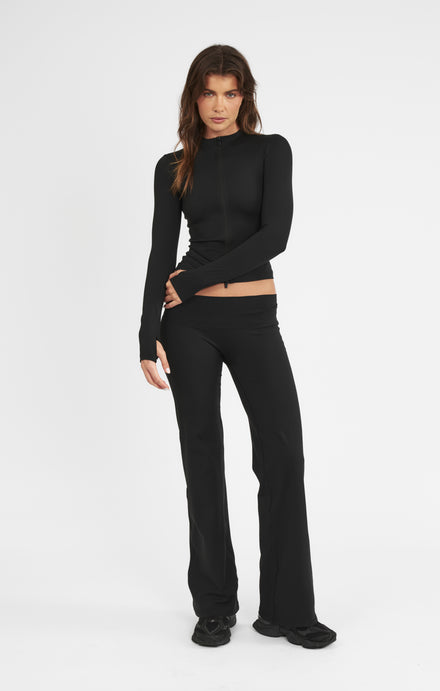 THE SCULPT™ MID RISE WIDE LEG PANT - BUTTER BLACK