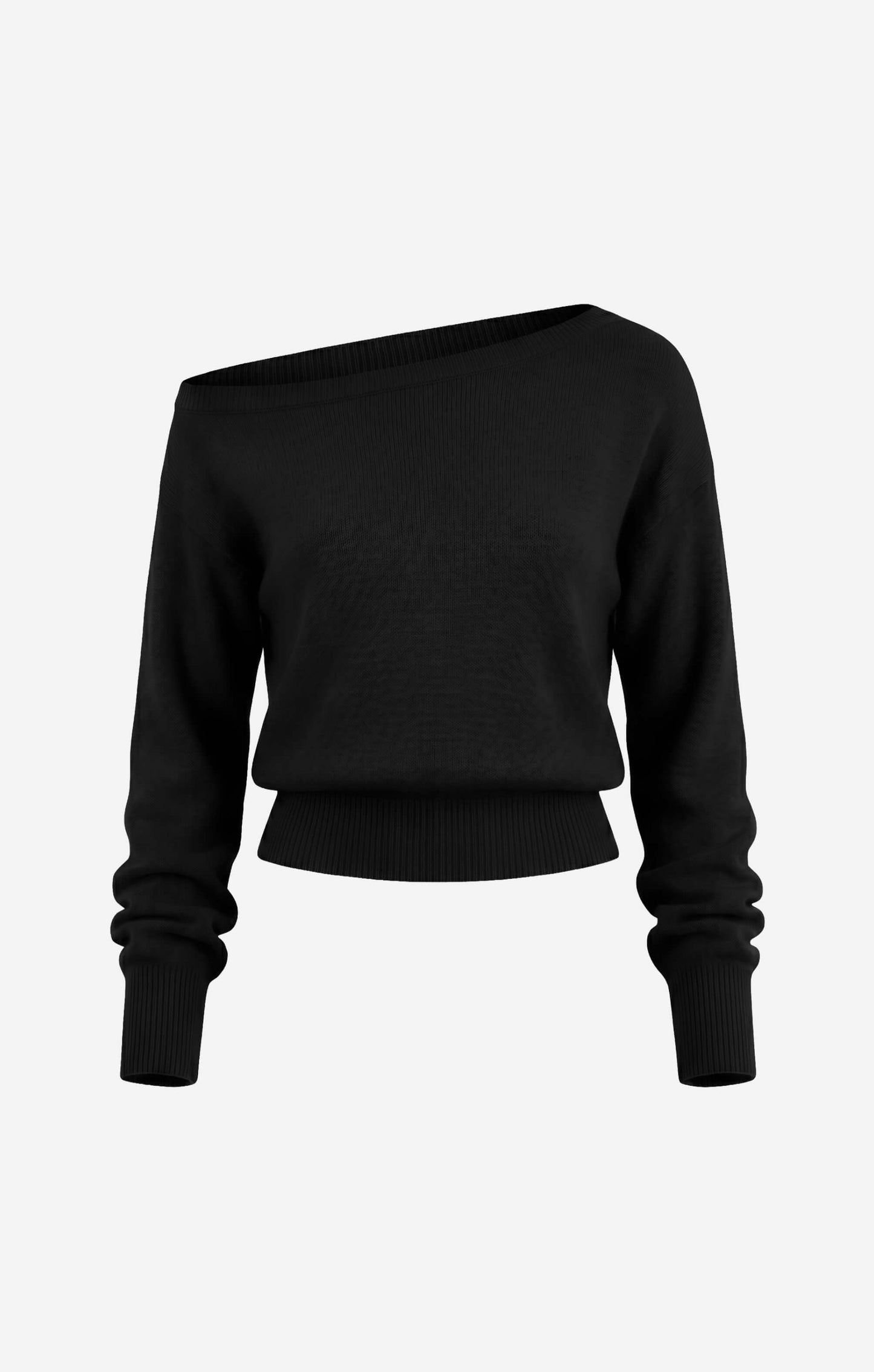 THE OFF-SHOULDER KNIT - BLACK