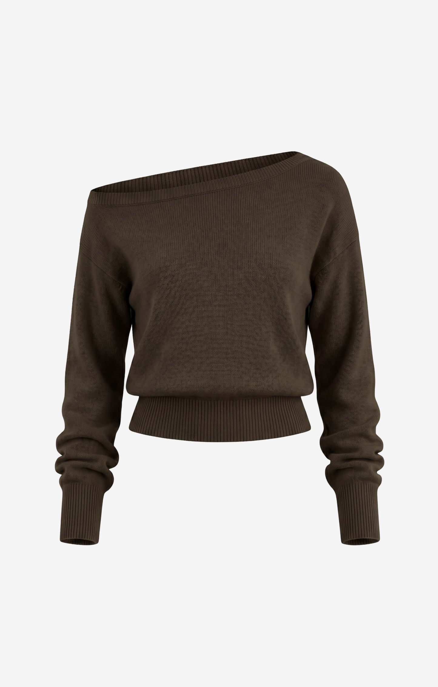 THE OFF-SHOULDER KNIT - ESPRESSO MARLE