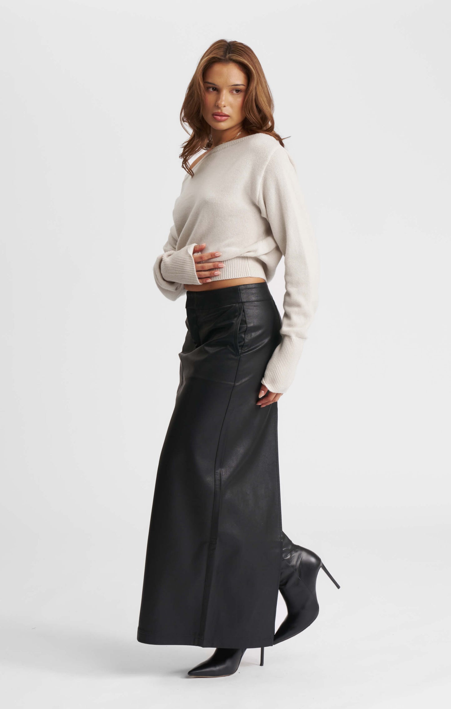 THE PEBBLED™ LOW RISE MAXI SKIRT
