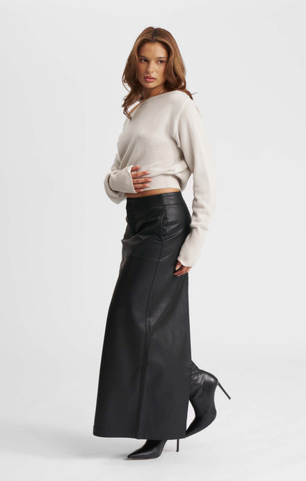 THE PEBBLED™ LOW RISE MAXI SKIRT