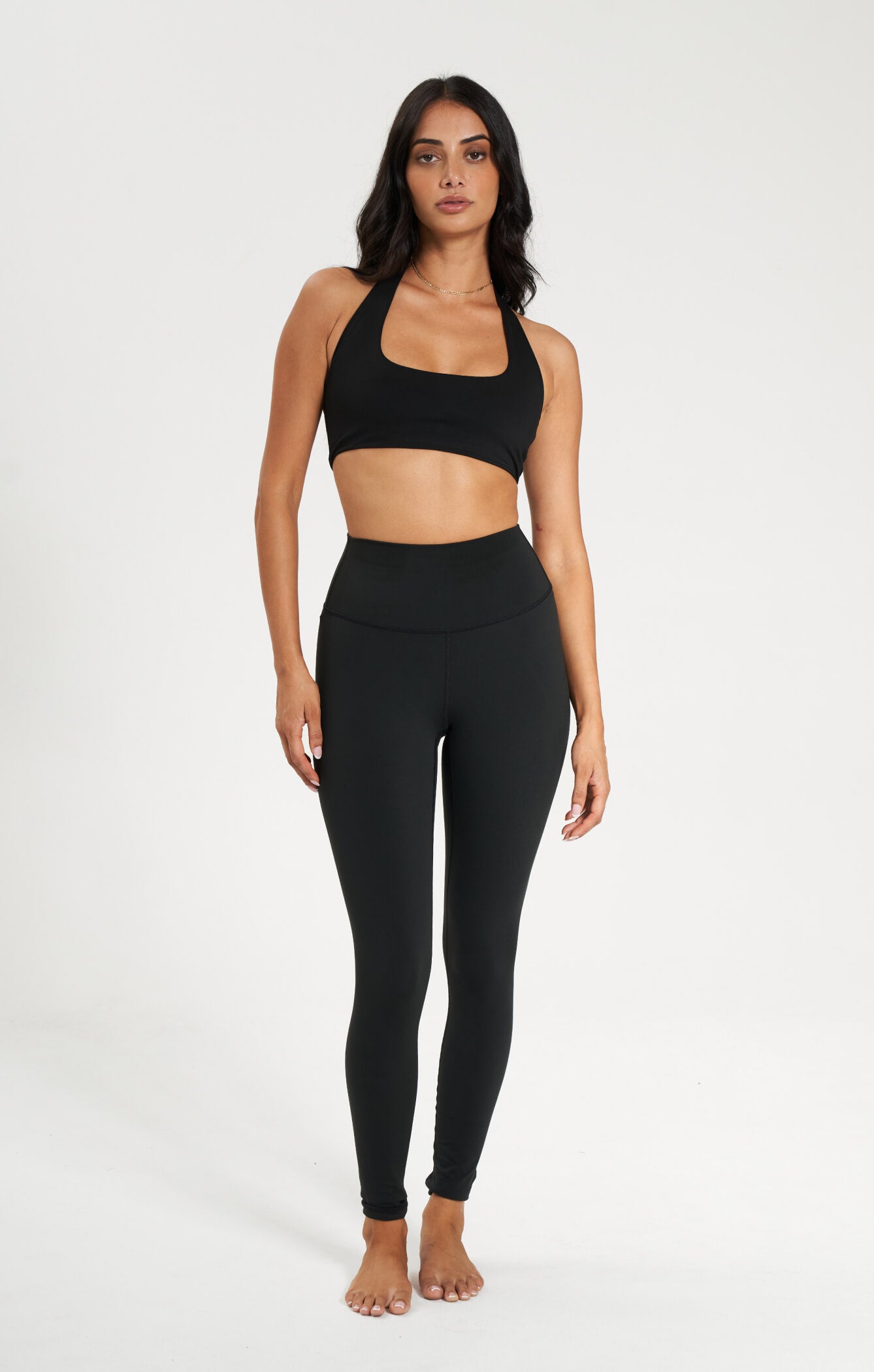 THE A.T.G SCULPT™ HALTER CROP - BUTTER BLACK