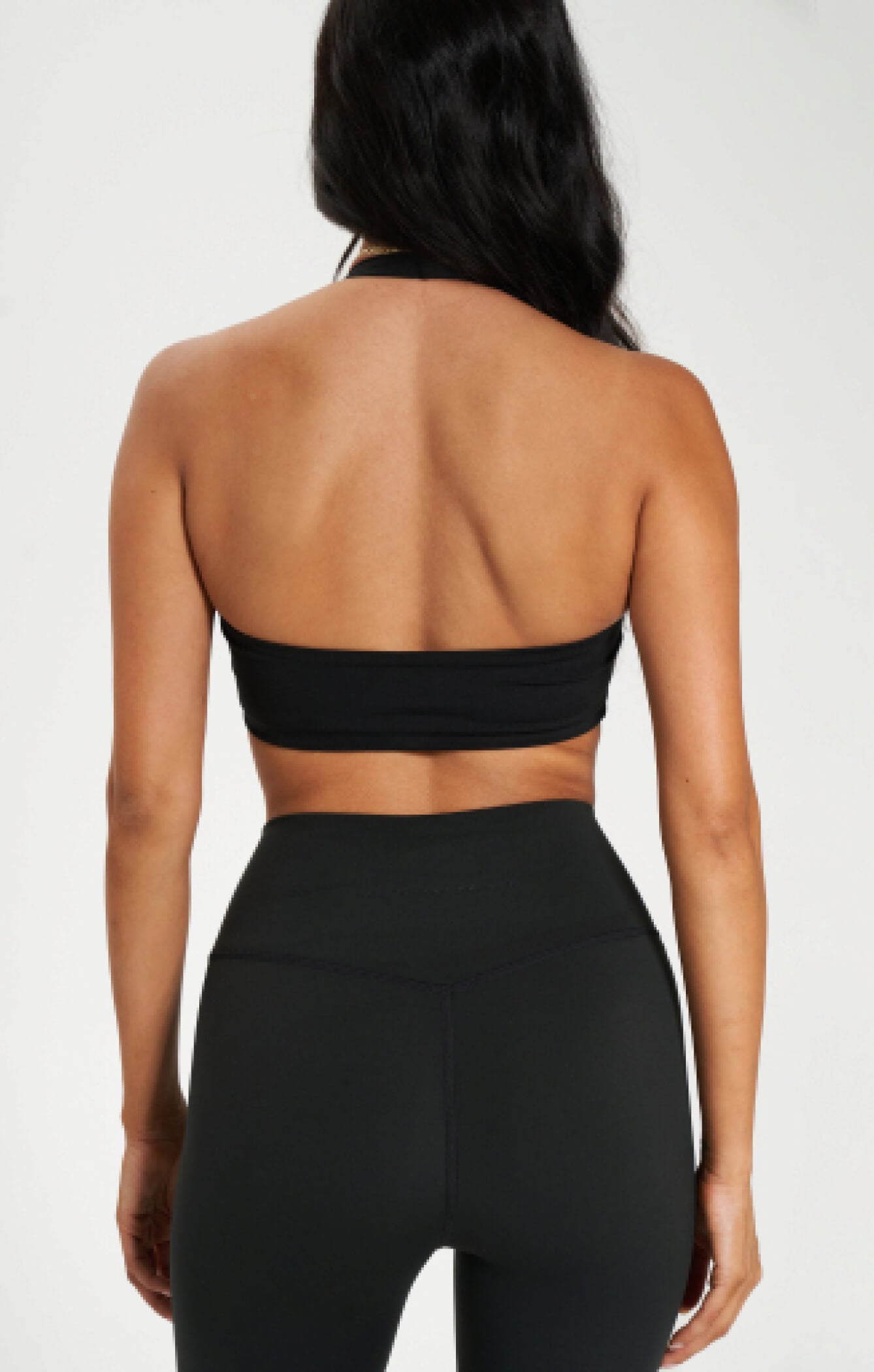 THE A.T.G SCULPT™ HALTER CROP - BUTTER BLACK