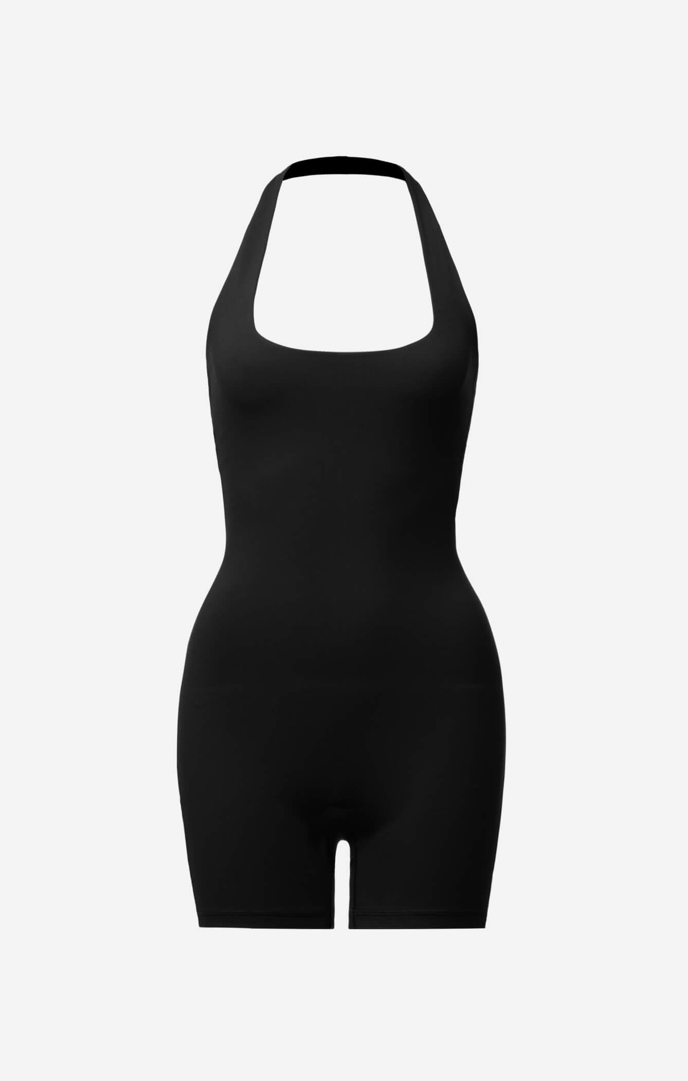 THE A.T.G SCULPT™ HALTER ONESIE - BUTTER BLACK