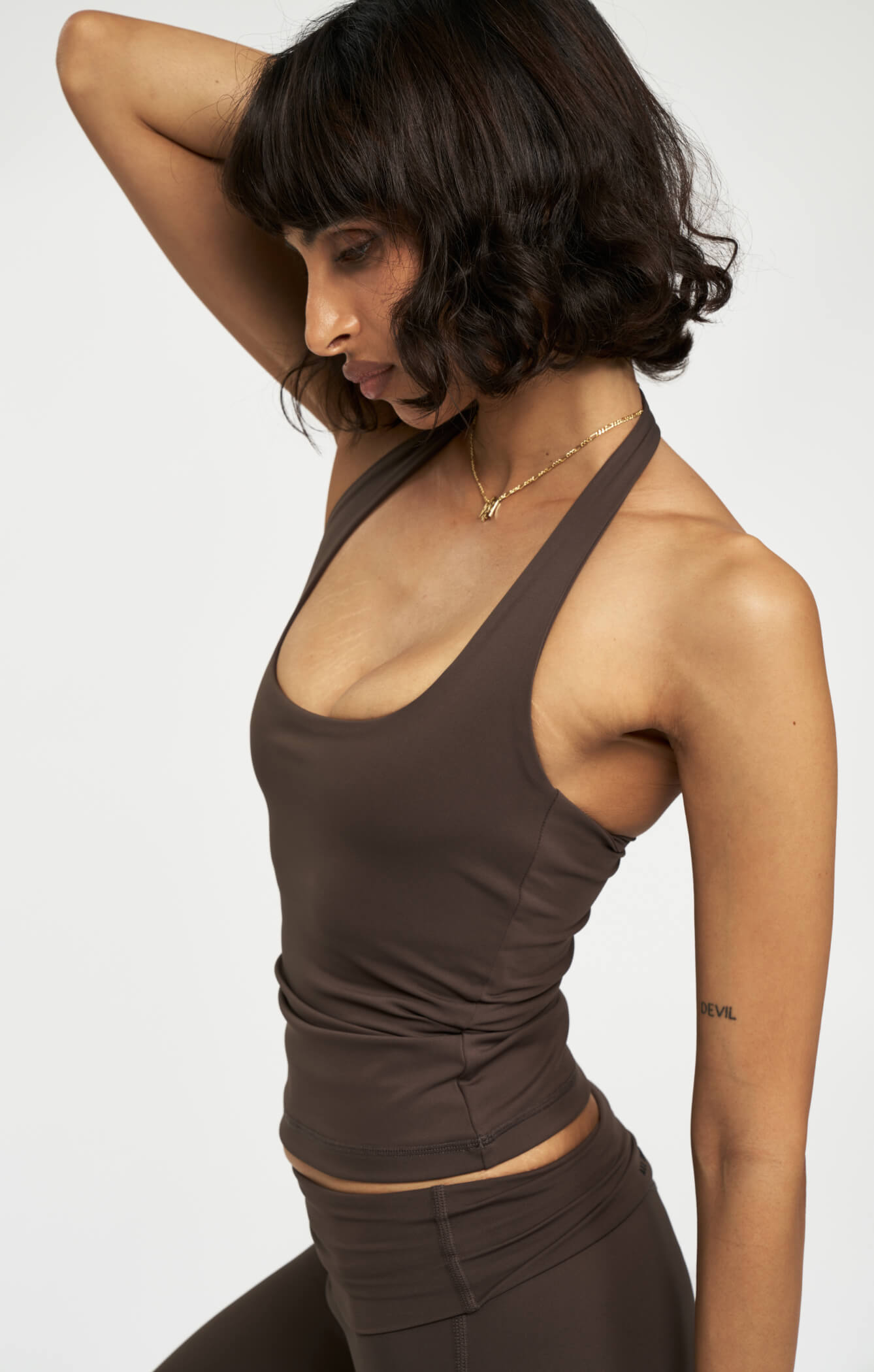 THE A.T.G SCULPT™ HALTER TANK - ESPRESSO
