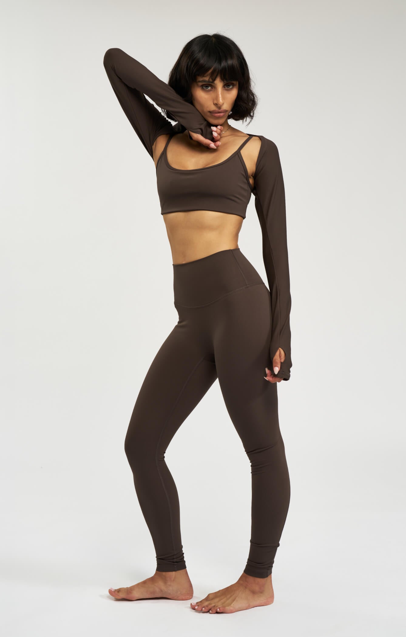 THE A.T.G SCULPT™ SEAMLESS CROP - ESPRESSO