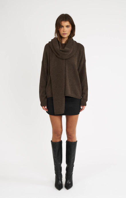 THE WRAP AROUND SCARF - ESPRESSO MARLE
