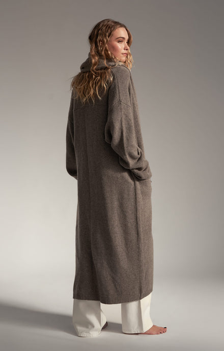 THE CARDIGAN COAT - NEUTRAL MARLE