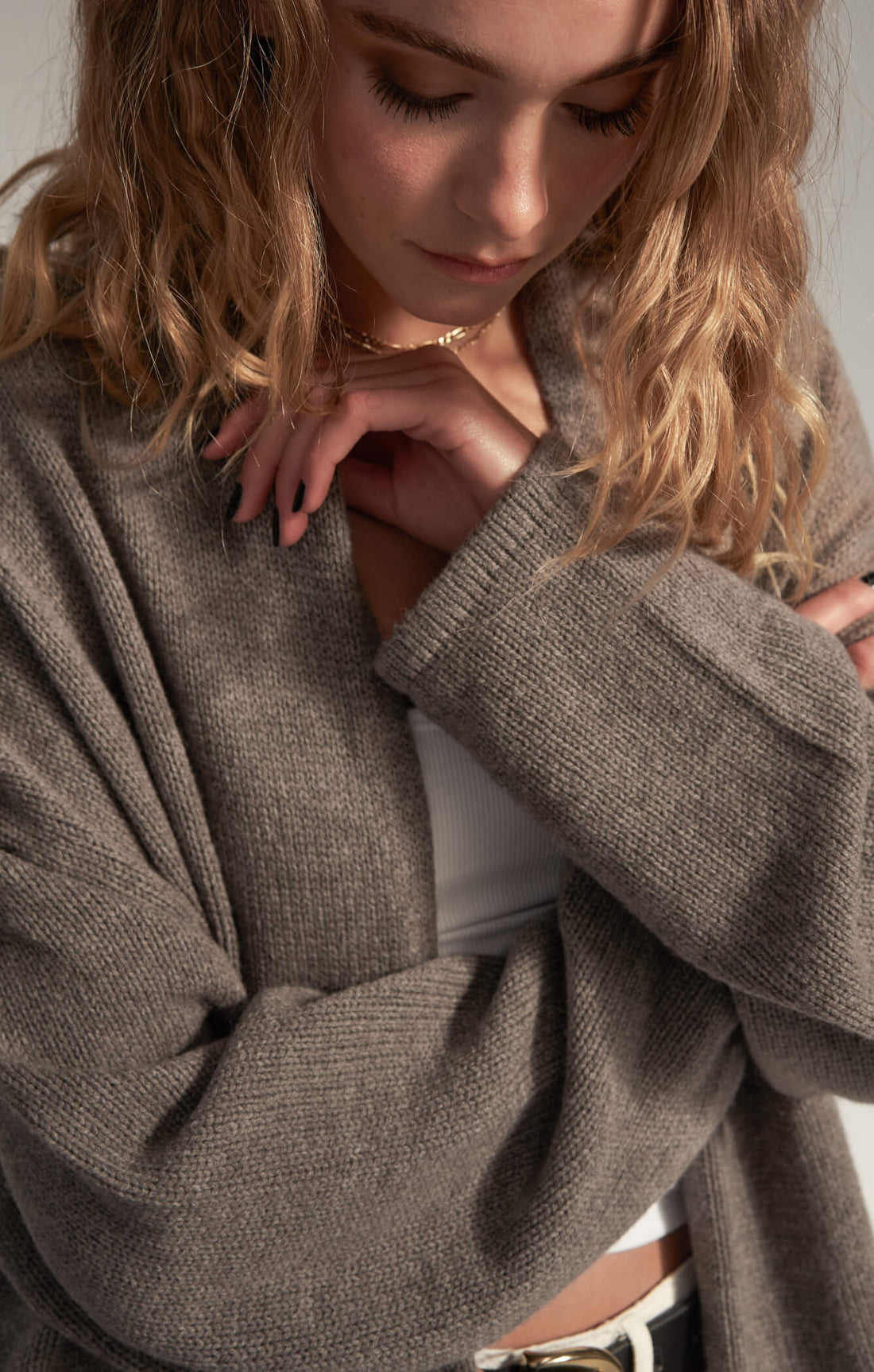 THE CARDIGAN COAT - NEUTRAL MARLE