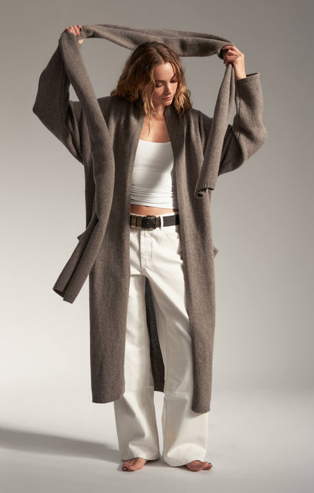 THE CARDIGAN COAT - NEUTRAL MARLE