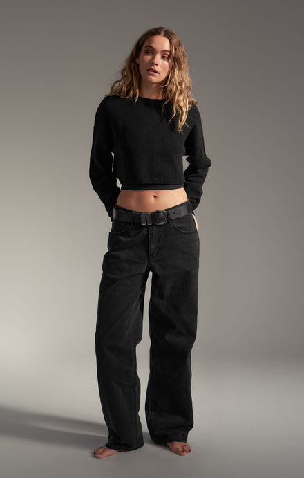THE CROPPED UNIVERSAL KNIT 2.0 - BLACK
