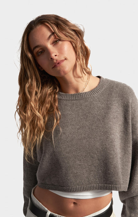 THE CROPPED UNIVERSAL KNIT 2.0 - NEUTRAL MARLE