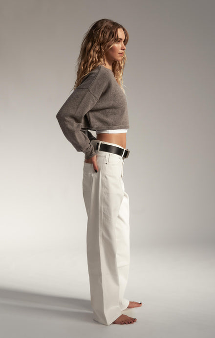 THE CROPPED UNIVERSAL KNIT 2.0 - NEUTRAL MARLE