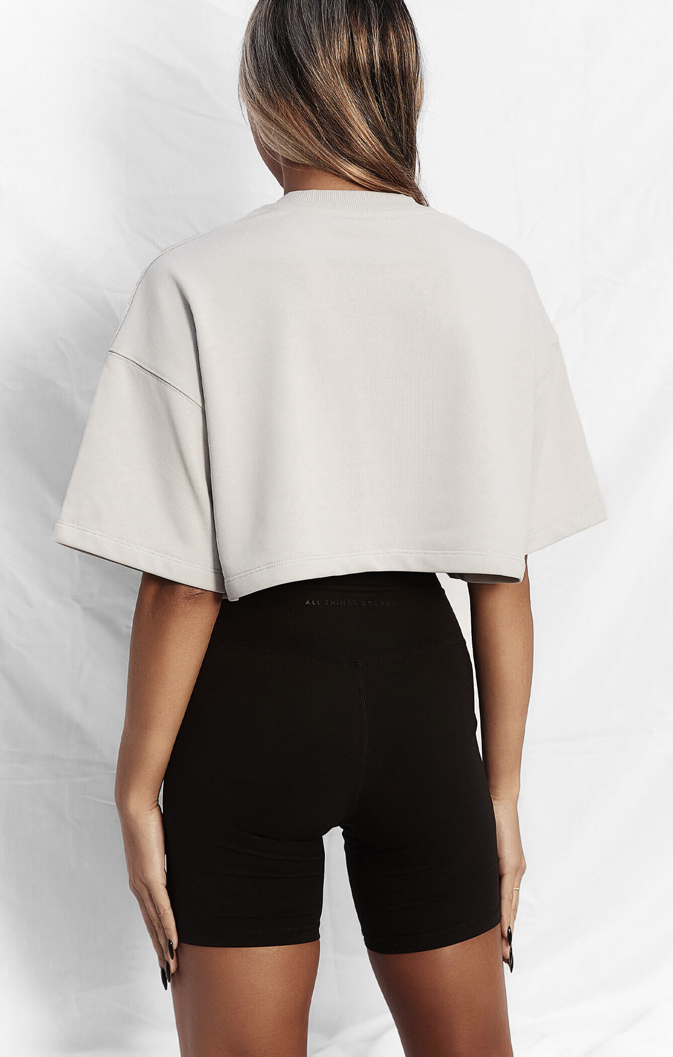 THE TERRY CROP TEE - STONE