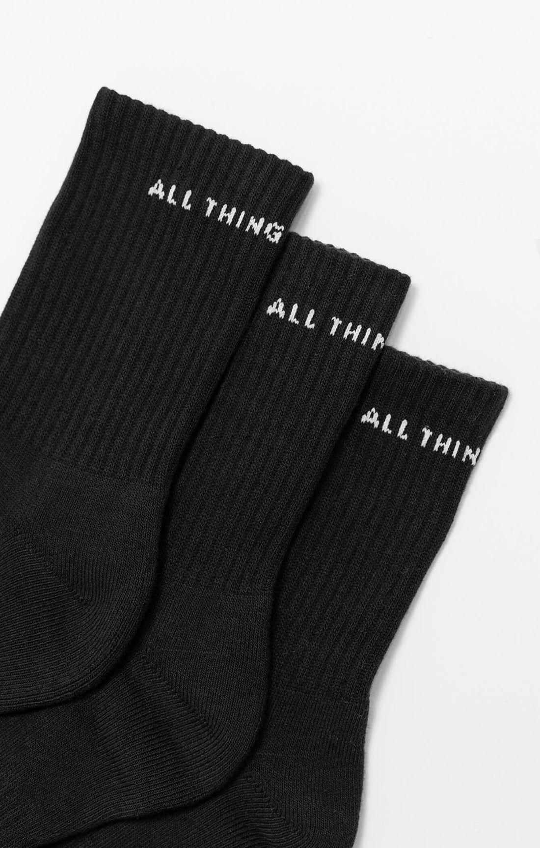 THE A.T.G CREW SOCK 3 PACK - BLACK