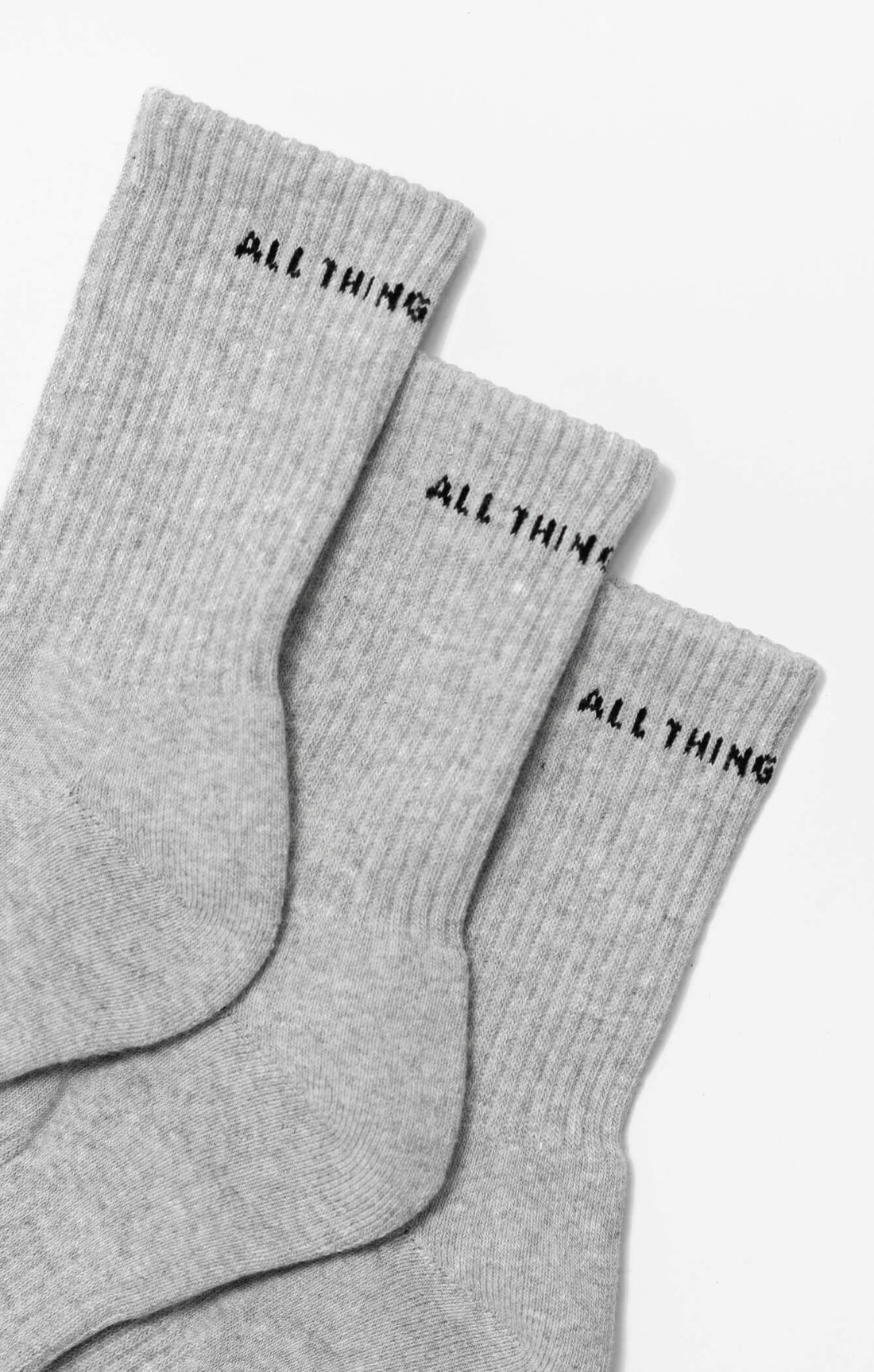 THE A.T.G CREW SOCK 3 PACK - GREY