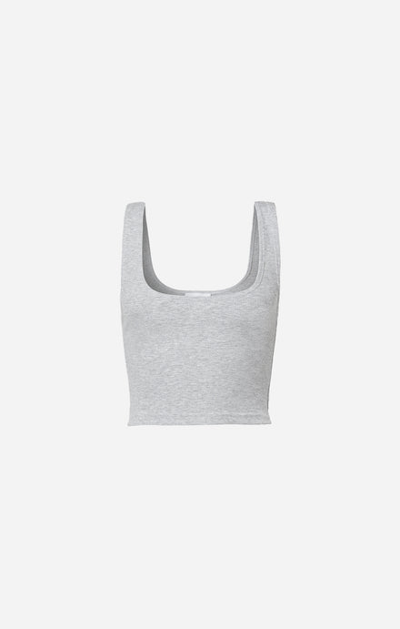LUXE RIB CROP - MID GREY
