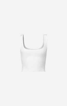 THE LUXE RIB CROP - WHITE