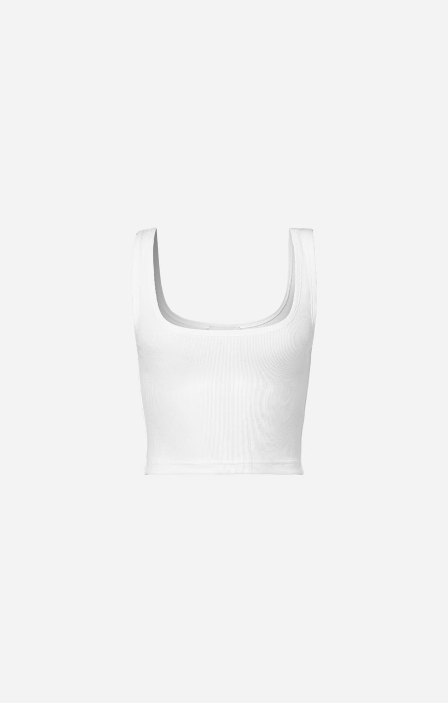 THE LUXE RIB CROP - WHITE