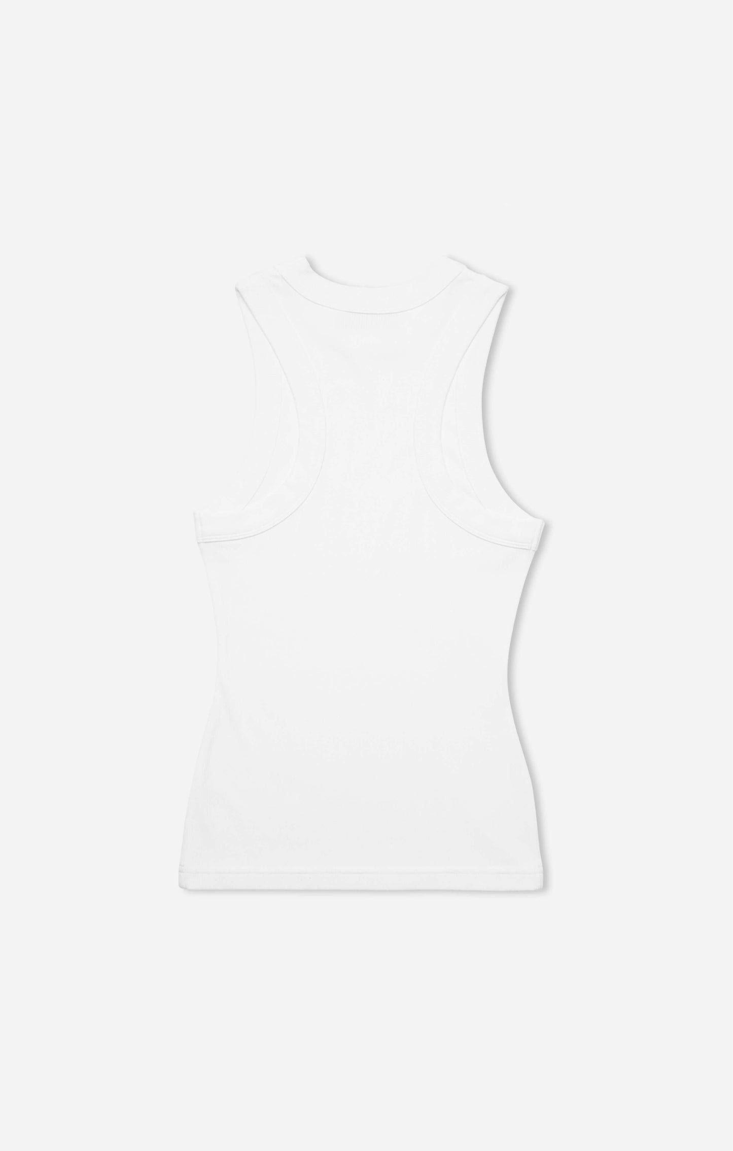 THE LUXE RIB HIGH NECK TANK - WHITE