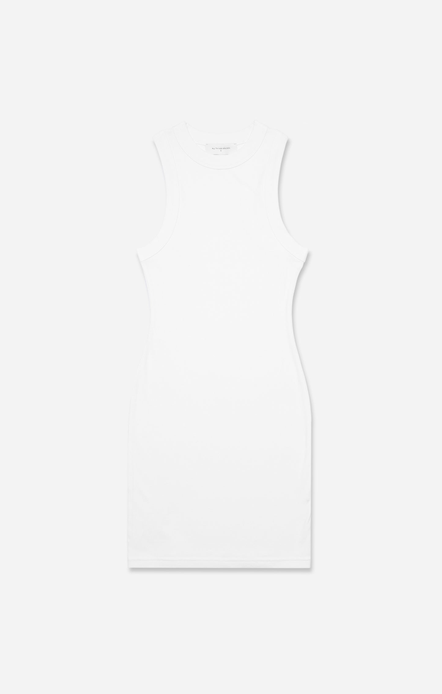 THE LUXE RIB HIGH NECK MINI - WHITE