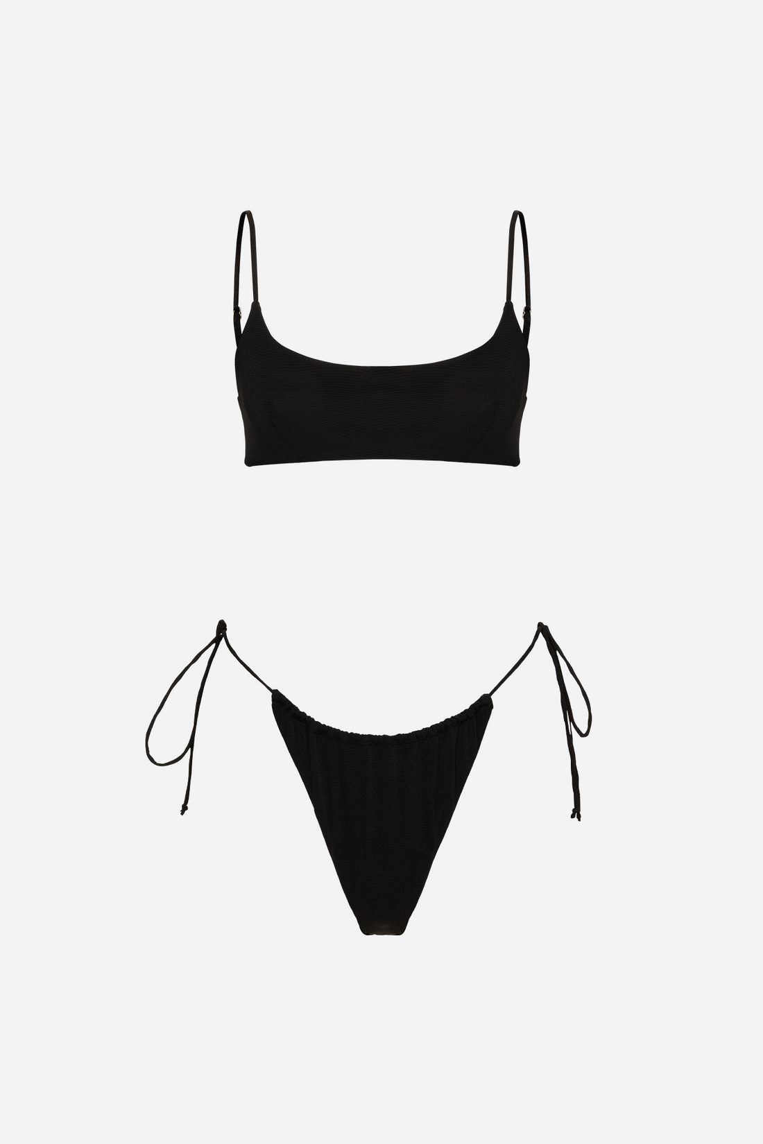 THE CLASSIC SCOOP BIKINI TOP - BLACK MESH