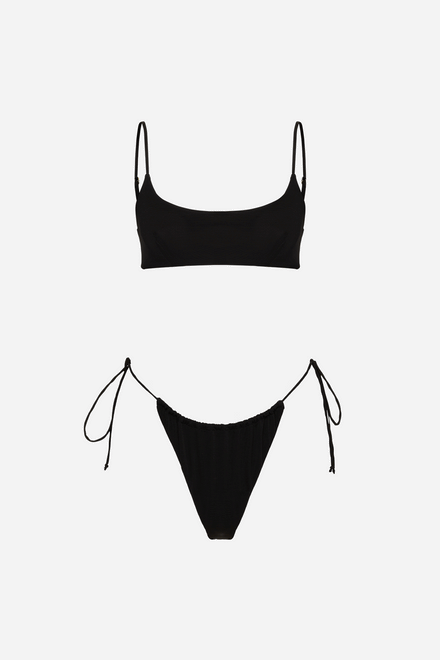 THE CLASSIC SCOOP BIKINI TOP - BLACK MESH