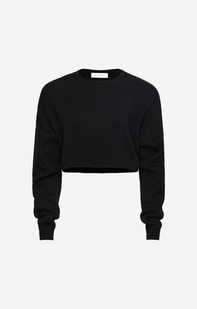 THE CROPPED UNIVERSAL KNIT - BLACK