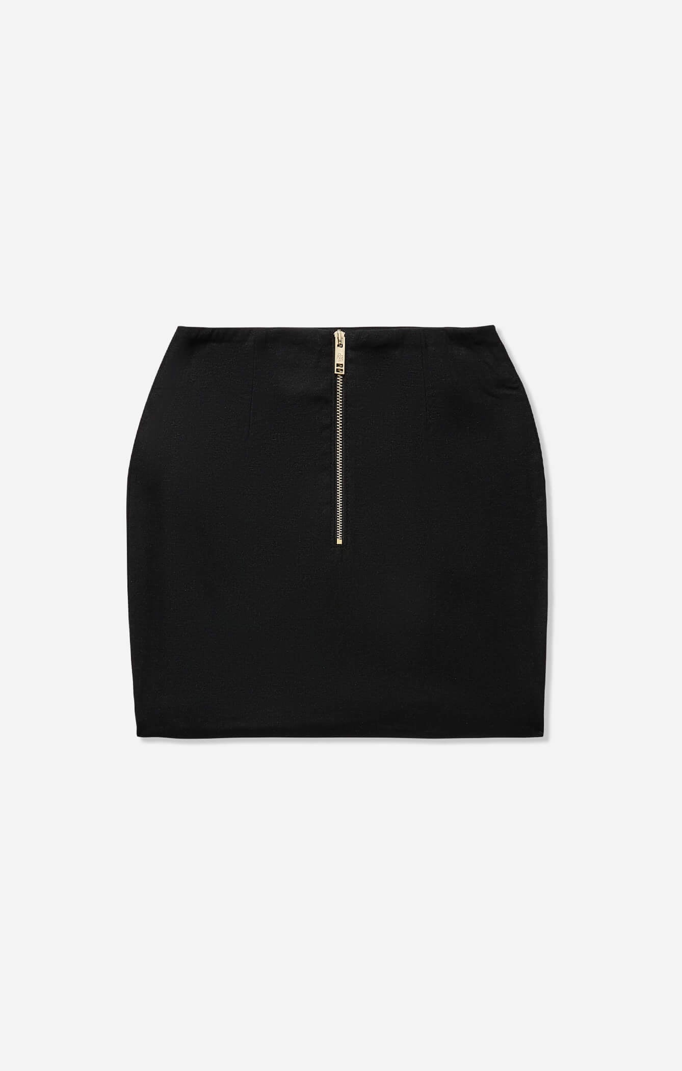 Black pencil skirt with gold zip hotsell