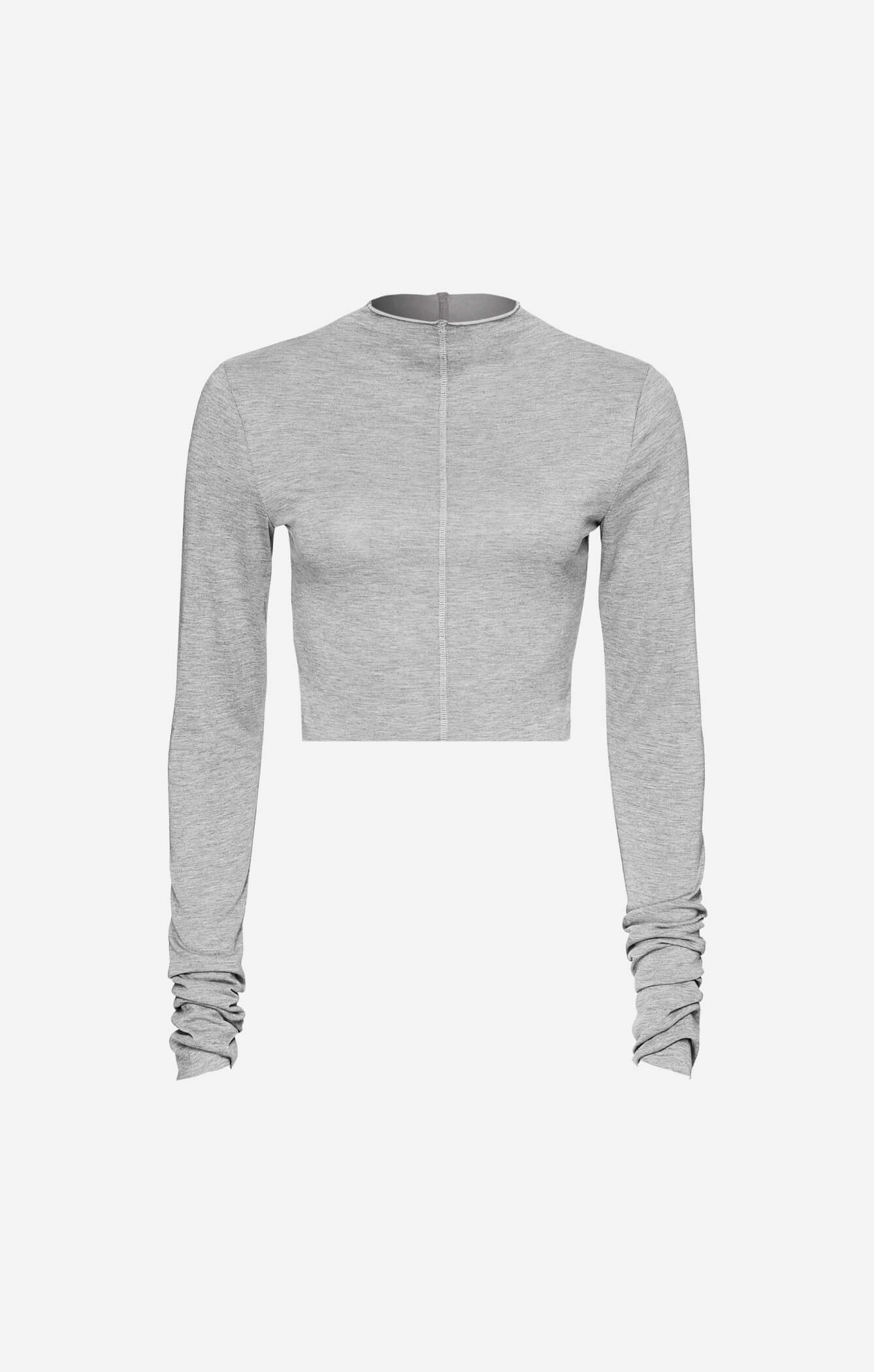 THE MODAL L/S CROP - MID GREY