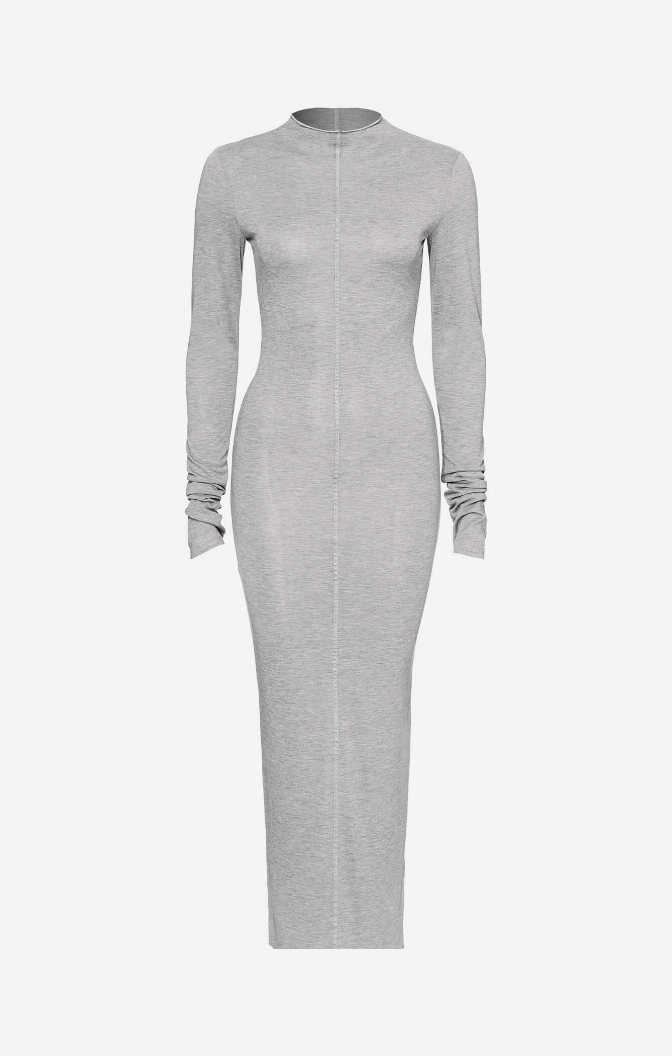 THE MODAL L/S MIDI DRESS - MID GREY