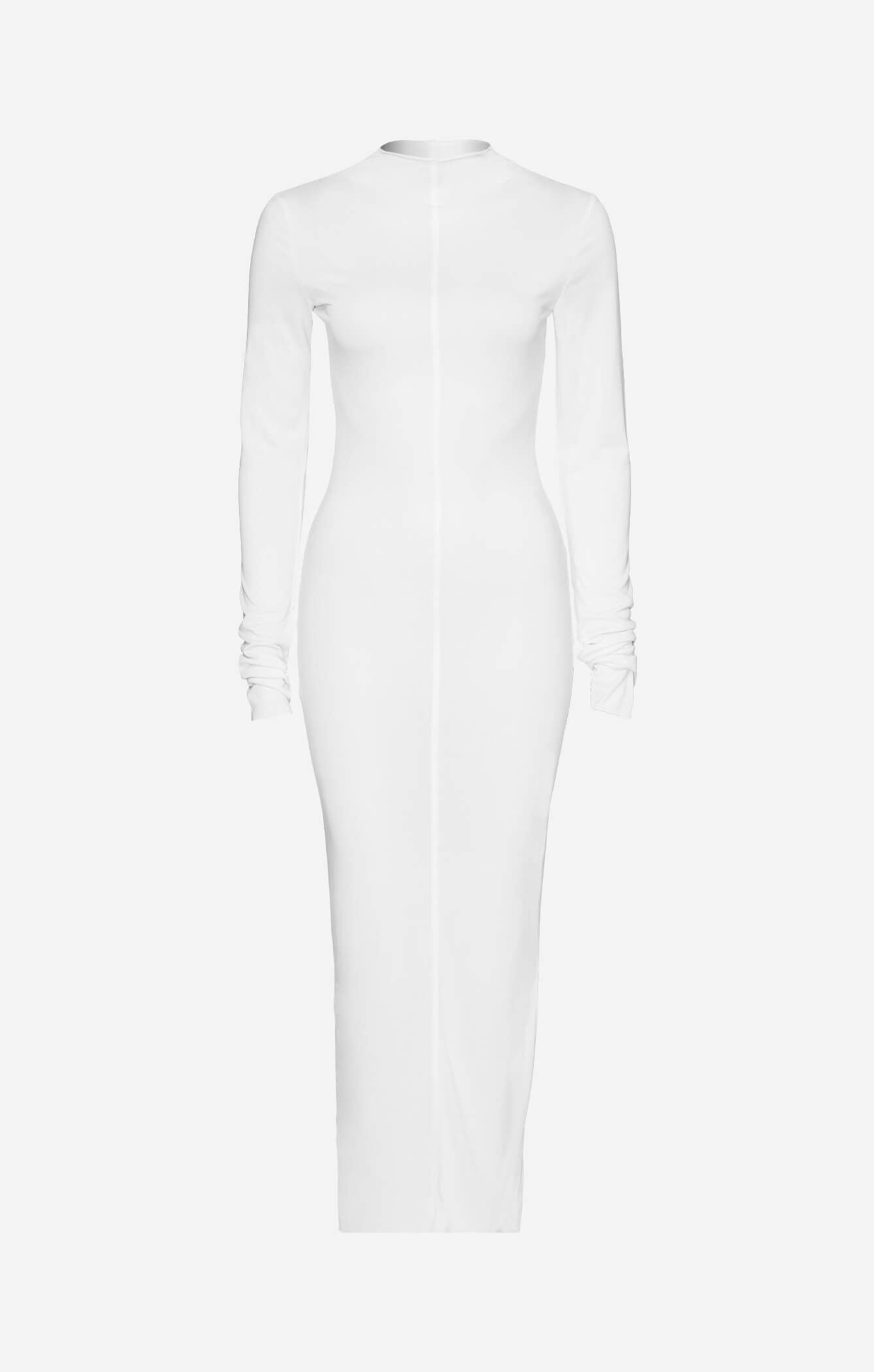 THE MODAL L/S MIDI DRESS - WHITE