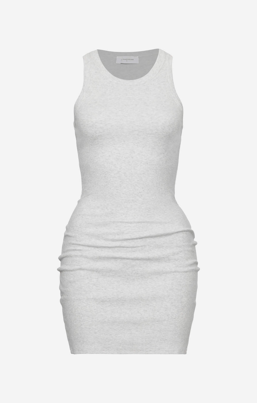 THE RIBBED MUSCLE DRESS - ICE GREY